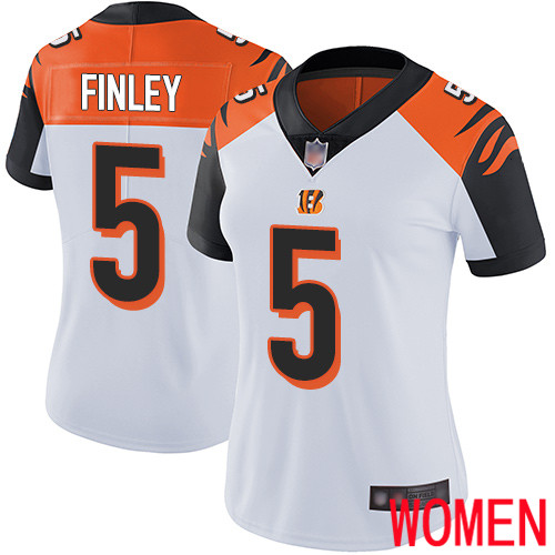 Cincinnati Bengals Limited White Women Ryan Finley Road Jersey NFL Footballl #5 Vapor Untouchable->youth nfl jersey->Youth Jersey